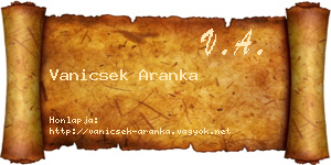 Vanicsek Aranka névjegykártya